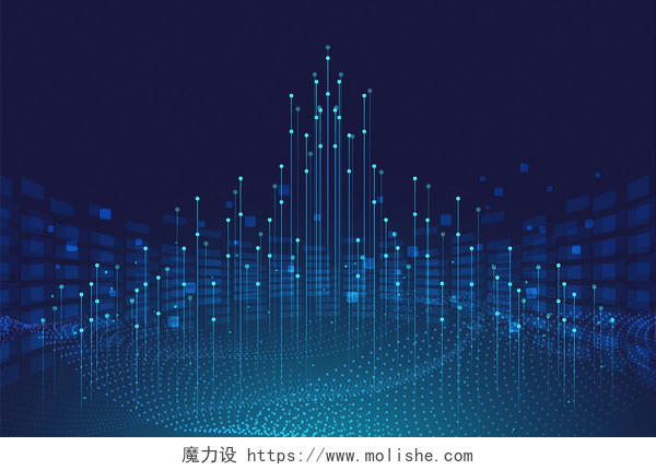 科技感背景科技背景蓝色荧光科技数字化大数据数字分布科技科幻会议背景会议展板